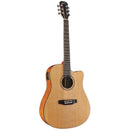 Austin AA25DSEC Acoustic-Electric Dreadnought Guitar w/ Cutaway – Satin Natural