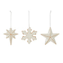 Melrose Ceramic Star and Snowflake Ornament (Set of 6)