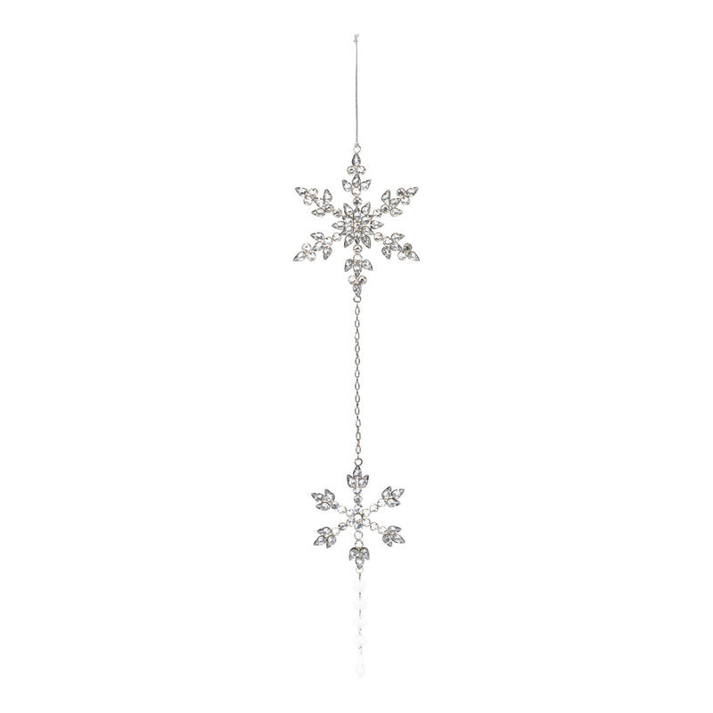 Jeweled Metal Snowflake Drop Ornament (Set of 6)