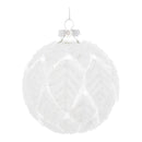 Frosted Leaf Glass Ball Ornament (Set of 12)