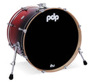 PDP PDCM1822KKRB Concept 18x22" Maple Bass Drum – Red to Black Fade Lacquer