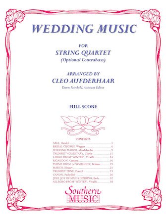 Various Wedding Music for String Quartet Arr. Cleo Aufderhaar Complete Set