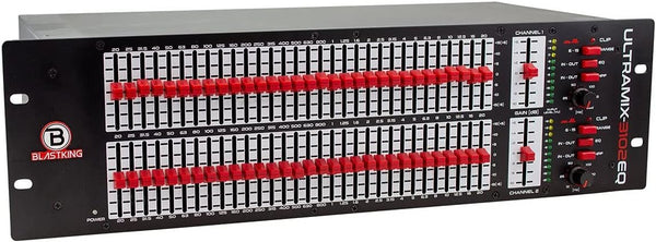 Blastking ULTRAMIX3102-EQ Dual 31-Band Graphic EQ w/ XLR TRS & HPF 110–220V