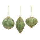 Melrose Ribbed Glass Ornament with Gold Accent (Set of 6)