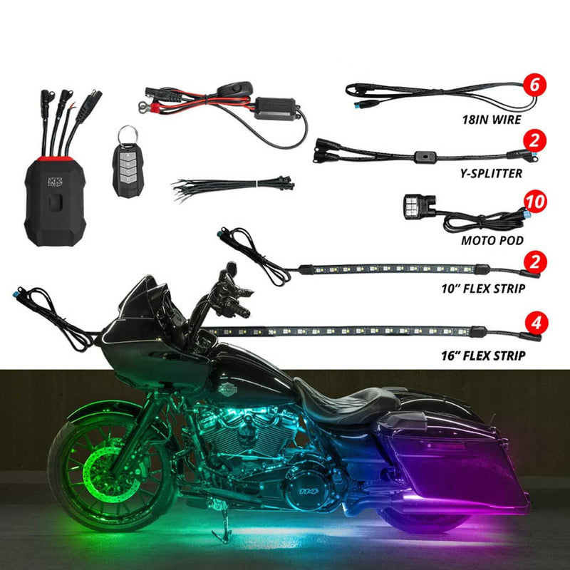 XKGlow XKmax RGB+W addressable Motorcycle LED Accent App Control L - MX-MOTO-ADV