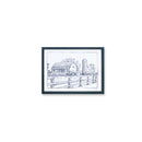 Melrose Framed Sketch Art Barn Print Wall Decor, Rustic