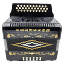 Rossetti 31-Button Diatonic Accordion 12 Bass FBE Black – 3112-FBE-BK