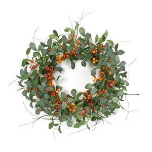 Foliage and Berry Twig Wreath 21"D - New Open Box