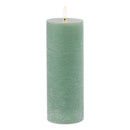 Melrose FIA Wick Green Pillar Candle (Set of 2)