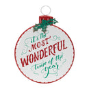 Melrose Metal Holiday Sentiment Ornament Sign 16"H