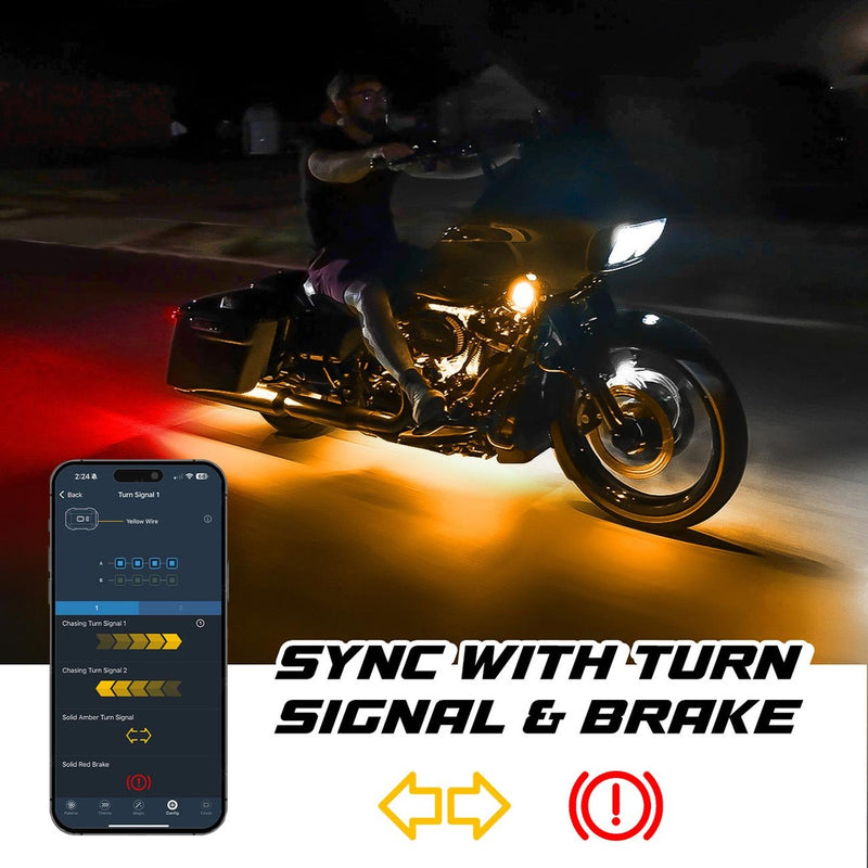XKGlow XKmax RGB+W addressable Motorcycle Underglow App Control Li - MX-MOTO-STA