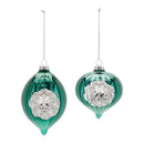 Melrose Green Glass Reflector Ornaments – Set of 12