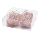 Melrose Twig Bird Nest with Eggs and Raffia (Set of 8)