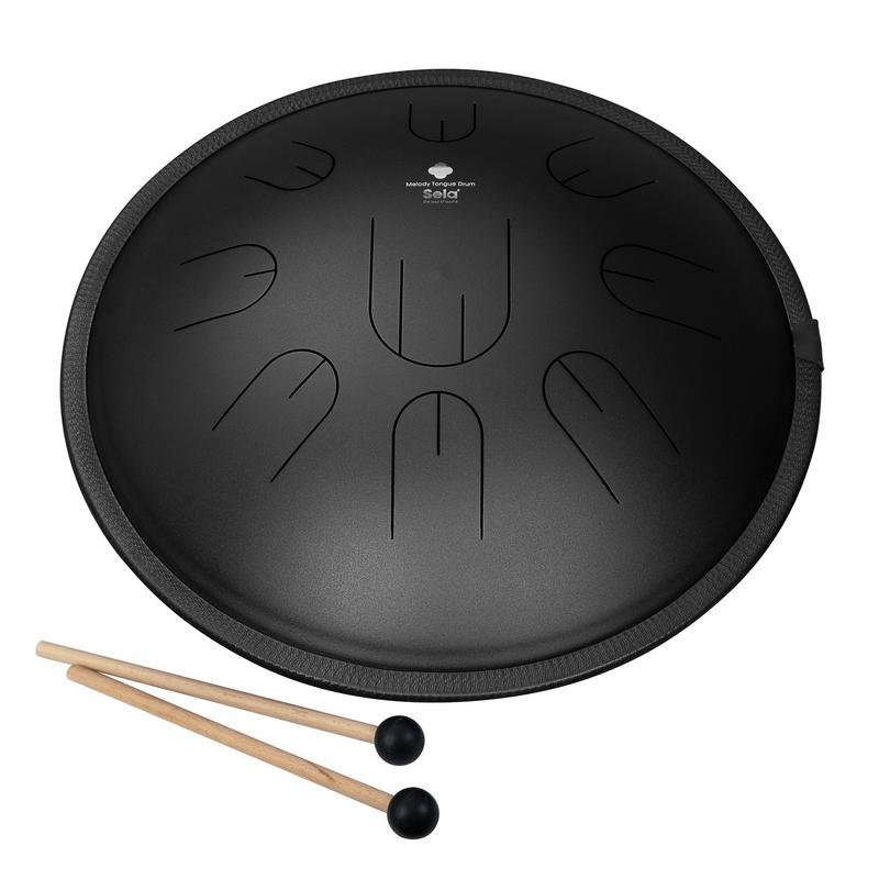 Sela Melody 14" D Kurd Tongue Drum – Black with Bag - SE380