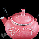 Japanese Tetsubin Cast Iron Teapot 50 oz / 1.5 L Burgundy Bamboo w/ Infuser