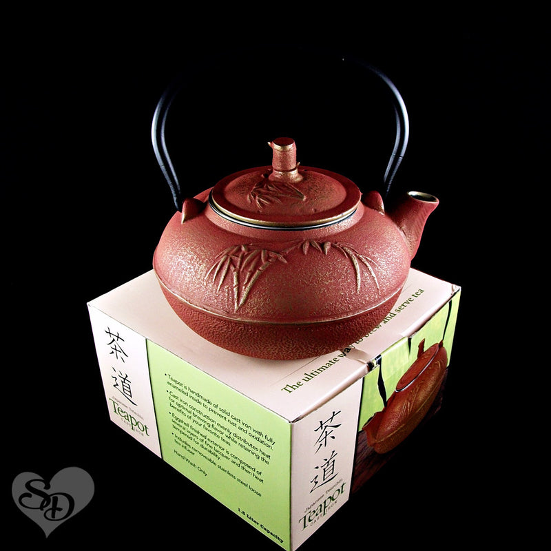 Japanese Tetsubin Cast Iron Teapot 50 oz / 1.5 L Amber Large with Infuser