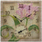 Outdoor Clock with Thermometer Beachwood Flower Design 14 x 14 Garden Patio