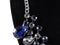 Necklace Bib Elegant Statement w/ Large Blue Crystals Cocktail Wedding 19"