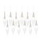 White Beaded Tear Drop Icicle Ornament (Set of 12)