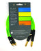 Cordial DJ Dual Stereo RCA to 1/4″ TS 10' Cable - Neon Green - CEONDJPLUG-RCA3G