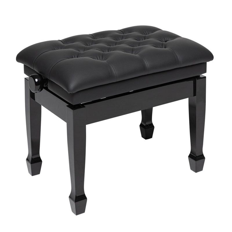 Stagg Concert Hydraulic Piano Bench w/ Fireproof Vinyl Top - Black