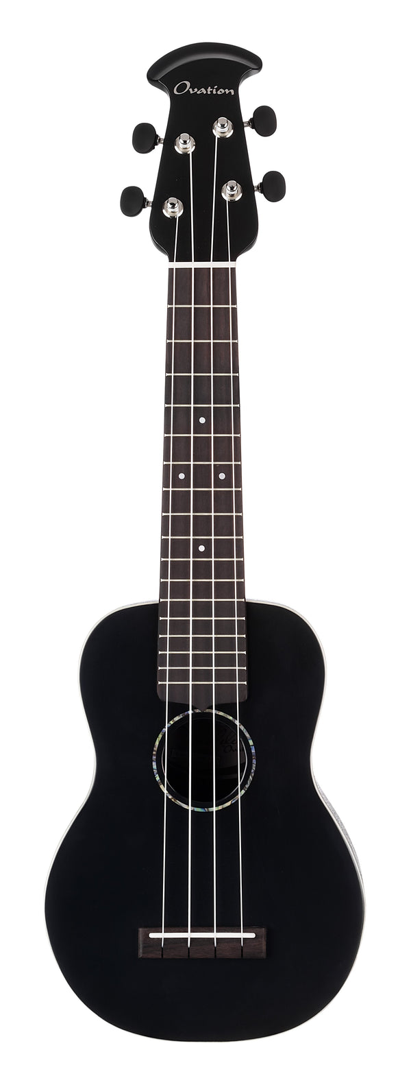 Ovation Americana Soprano Mid Depth Ukulele w/ Gig Bag -  Black Satin - UCS10-5S