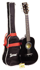 Lauren 30" Acoustic Guitar Package w/ Gig Bag - Black - LAPKMBK