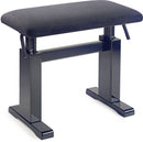 Stagg Black Hydraulic Piano Bench w/ Fireproof Black Velvet Top