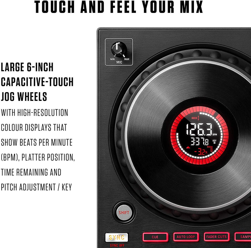 Numark Mixtrack Platinum FX - DJ Controller For Serato DJ with 4 Deck Control