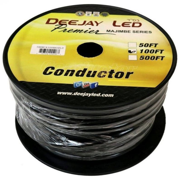 Deejay LED 100 Feet Copper Braid Shielded RCA Signal Cable - TBHRCA100SHIELD