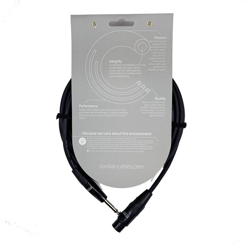 Cordial 33' Unbalanced Mic/Line - 1/4″ Plug to XLRF - CIM10FP