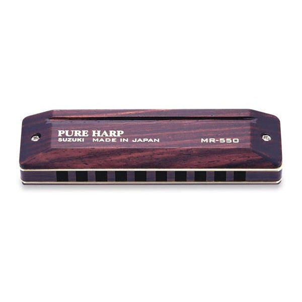 Suzuki MR-550 Harmonica Pure Harp Diatonic Key of A 10 Hole Rosewood