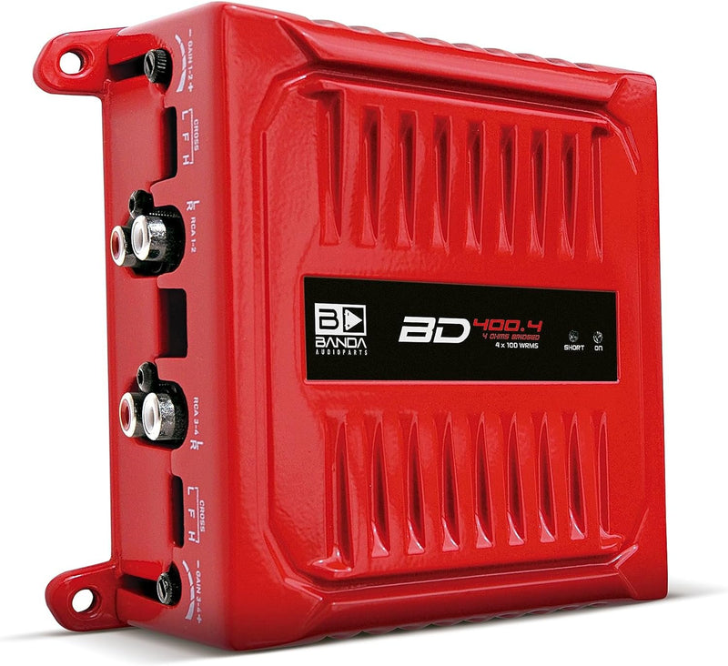 Banda BD400.4RED 4 Channel 4 x 100 Watt Car Audio Amplifier - Red