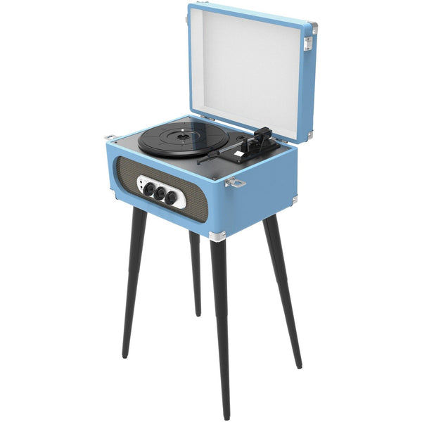 SYLVANIA SRC894-BLUE Bluetooth Retro Turntable w/ Stand & FM Radio (Blue)