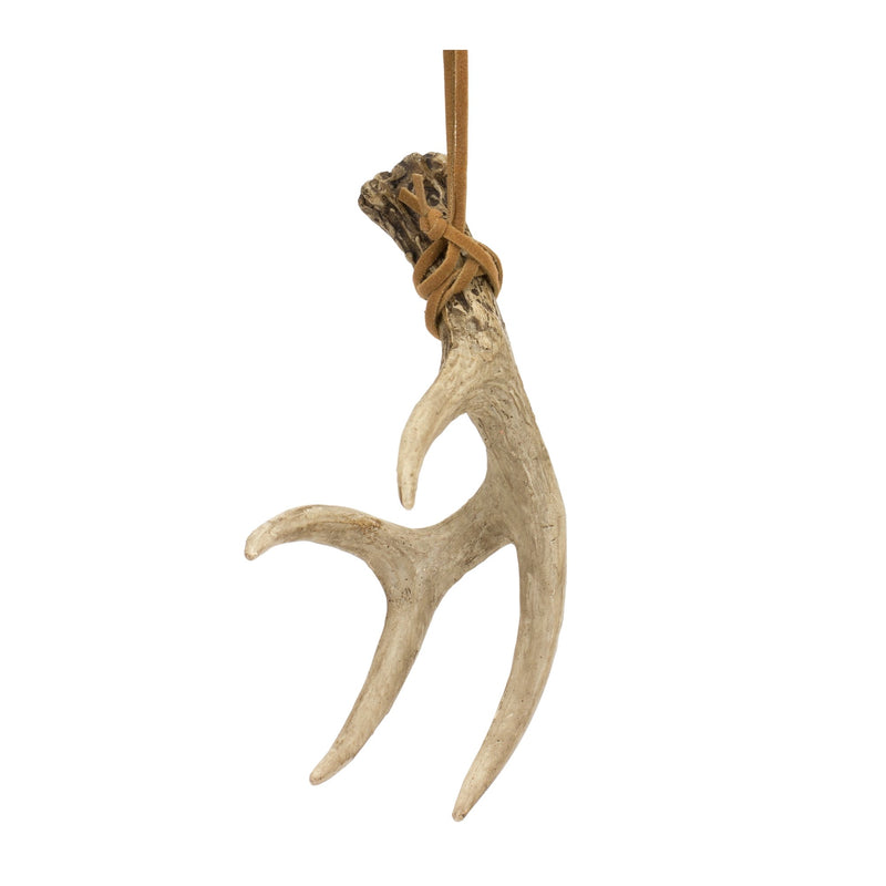 Rustic Deer Antler Hanging Ornament with Rope Tie (Set of 12)