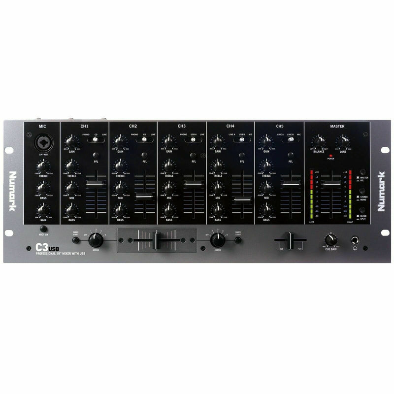 Numark Five-channel Professional DJ Rack Mixer - C3USB