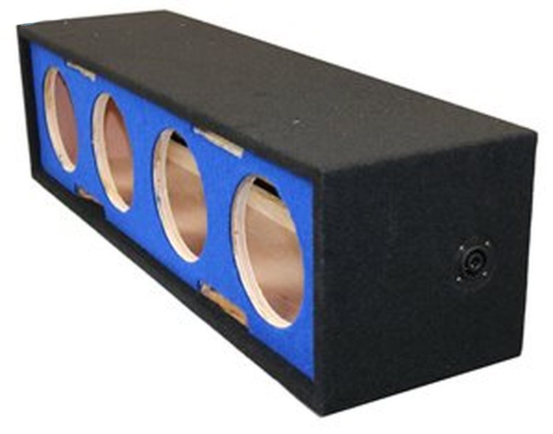 DeeJay LED Side Speaker Enclosure w/ 4 x 6.5 inch Horn Ports - Blue