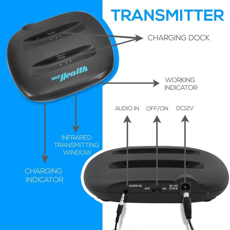 Pyle Dual Infrared Wireless Hearing Assistance Amplifier Headset  - PHPHA66