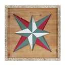 Wood Framed Vintage Quilt Square Wall Plaque (Set of 2)