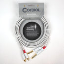 Cordial 20' Unbalanced Twin - 1/4″ Mono to RCA - White - CFU6PC-SNOW