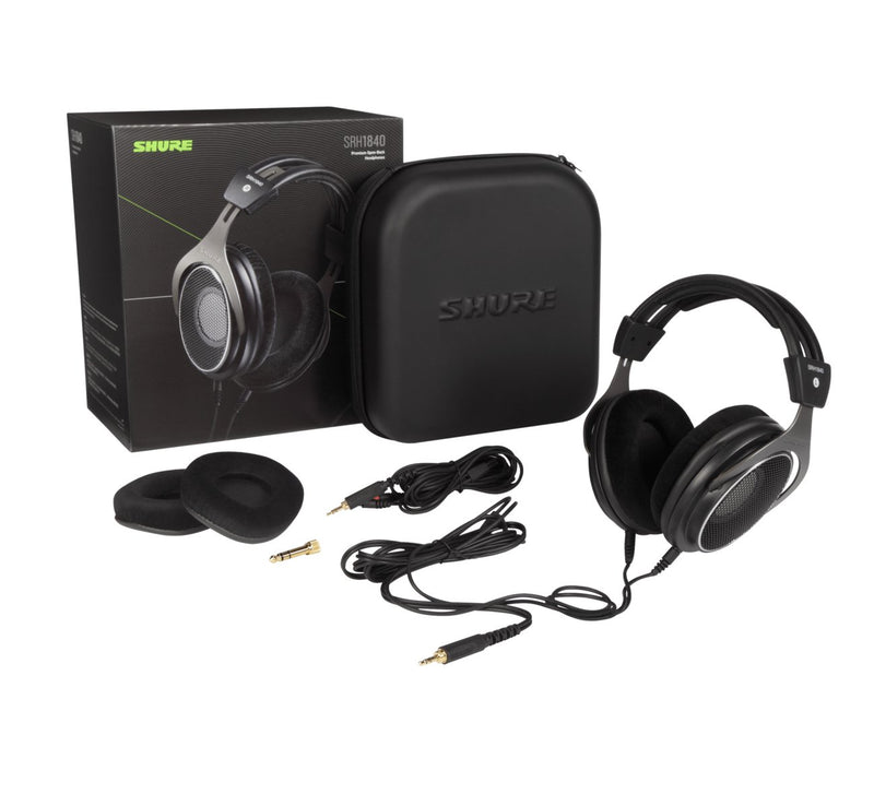 Shure SRH1840 Open-Back Premium Headphones w/ Case - Black - SRH1840-BK-U