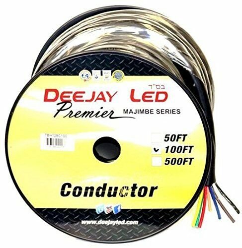 DeeJay LED TBH128C100 100' 8-Conductor 12 Gauge Stranded Cable w/ Black Jacket