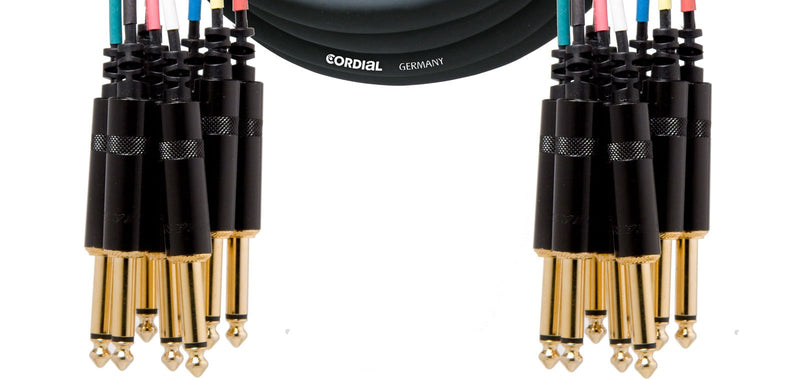 Cordial 1/4" TRS to 1/4" TRS Straight 16' Multi-Pair Cable Loom - CML8-0VV5C