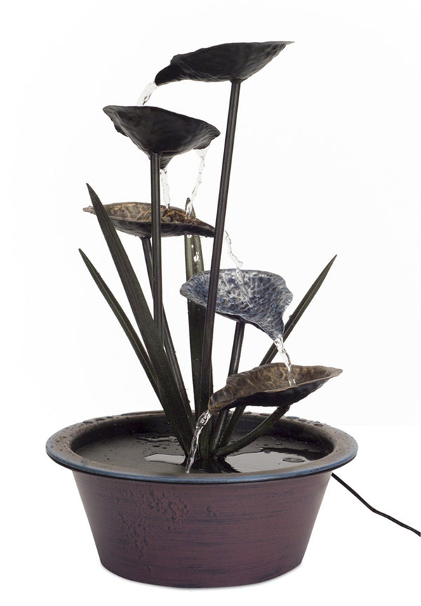 Bronze Metal Lotus Leaf Fountain 22"H