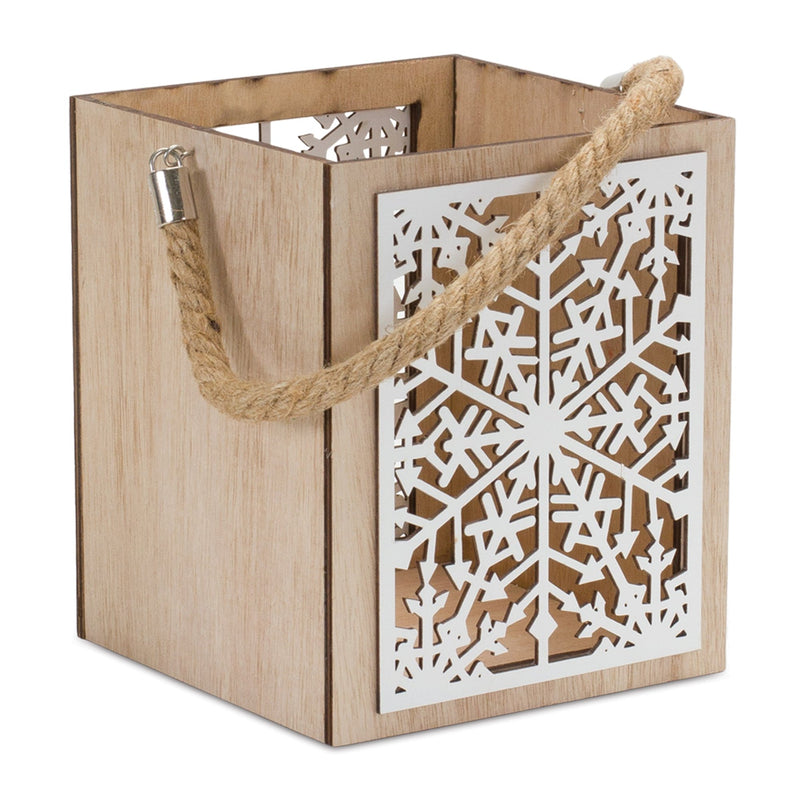 Wooden Snowflake Lantern (Set of 4)