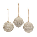 Beige Woven Sweater Design Ball Ornament (Set of 12)