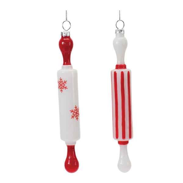 Glass Rolling Pin Ornament (Set of 12)