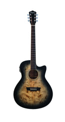 Washburn Deep Forest Burl Grand Auditorium Acoustic Electric Guitar - Black Fade