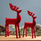 Red Flocked Deer Figurine (Set of 2)