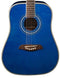 Oscar Schmidt OGHS 1/2 Size Dreadnought Acoustic Guitar Trans Blue  - OGHSTBL